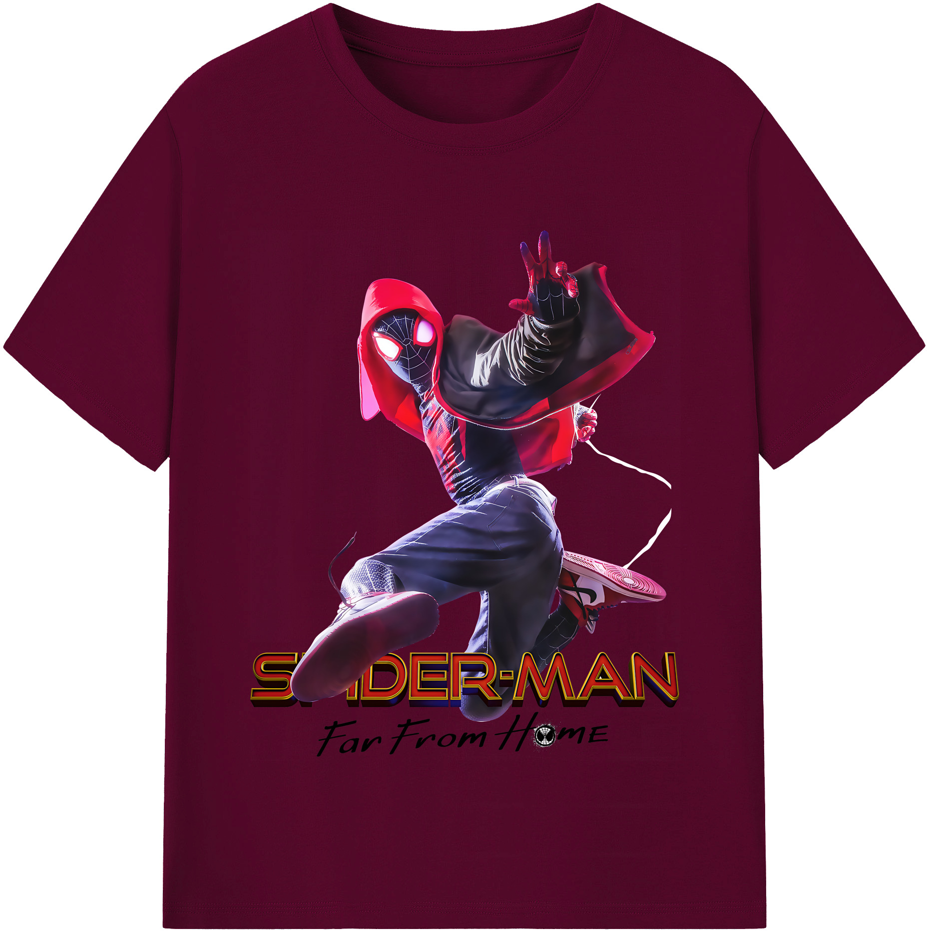 （画像用） Spider Man スパイダーマン レディースカジュアルプリントTシャツ（綿100％）